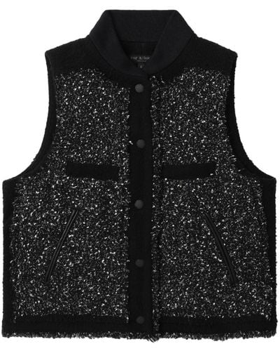 Rag & Bone Judith Tweed Vest - Black