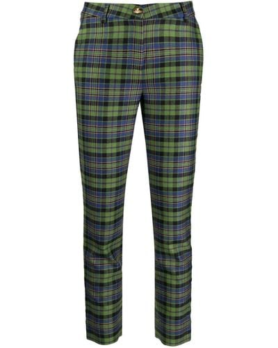 Vivienne Westwood Slim-cut Plaid-check Wool Pants - Green