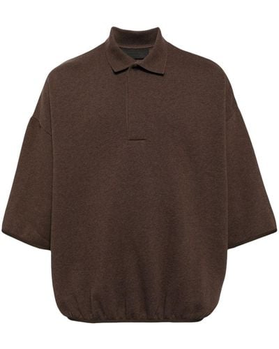 Fear Of God Logo-print Cotton-blend Polo Shirt - Brown