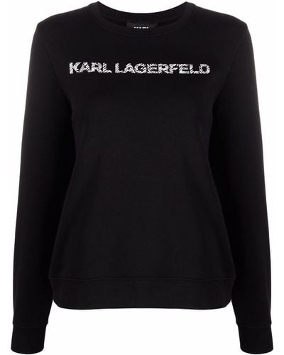 Karl Lagerfeld Sweater Met Logoprint - Zwart