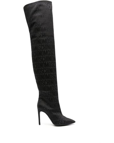 Moschino 105mm Jacquard Over-the-knee Boots - Black