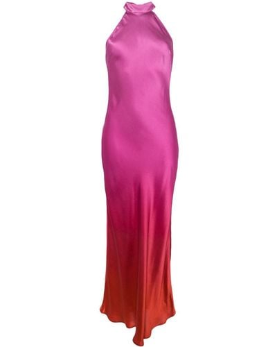 RIXO London Savona Silk Midi Gown - Pink
