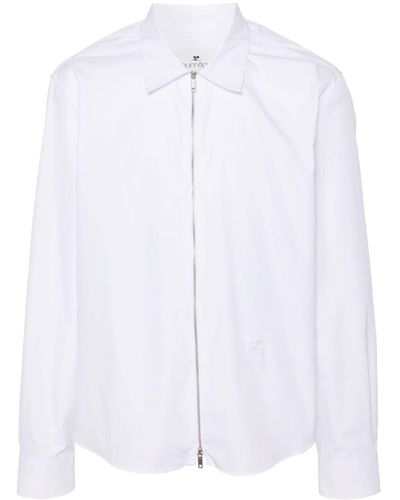 Courreges Zip-up Cotton Shirt - White