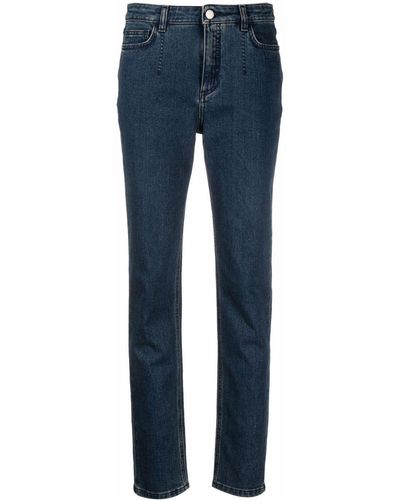 Alberta Ferretti Jeans slim con vita media - Blu