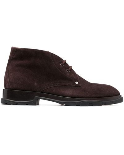 Alexander McQueen Lace-up Suede Boots - Brown
