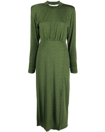 Gestuz Kleid mit Monogrammmuster - Grün