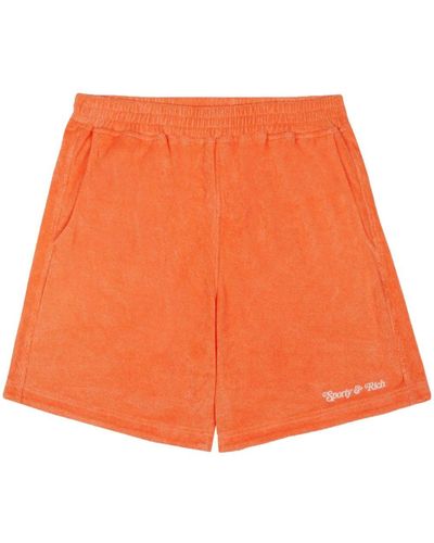 Sporty & Rich Ny Tennis Club Straight-leg Shorts - Orange
