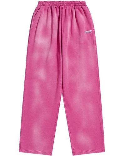 Balenciaga Political Campaign Fleece Track Pants - Pink