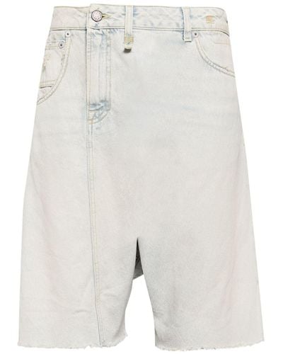 R13 Asymmetrische Twister Jeans-Shorts - Weiß