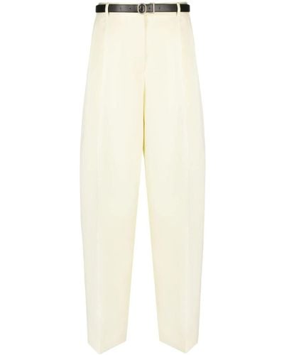 Jil Sander High-waisted Flared Trousers - Natural