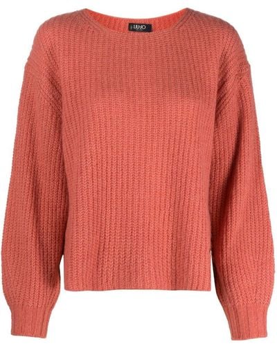 Liu Jo Chunky Ribbed-knit Sweater - Pink