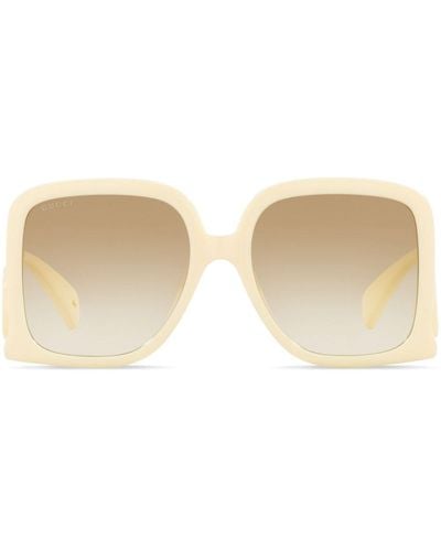 Gucci Interlocking-g Oversize-frame Sunglasses - Natural