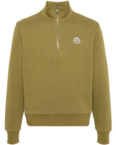 Moncler Appliqué-logo Cotton Sweatshirt - Green