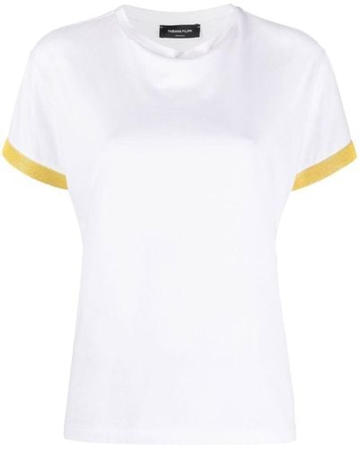 Fabiana Filippi Camiseta con detalles de cuentas - Blanco