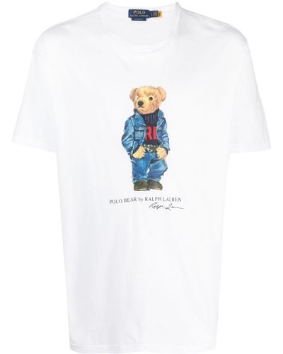 Ralph Lauren T-shirt en coton à motif Polo Bear - Blanc