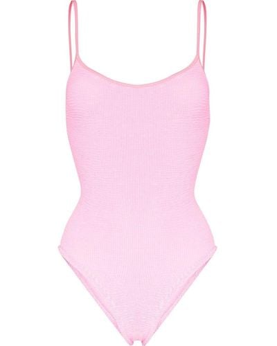 Hunza G Pamela Crinkle Swimsuit - Pink
