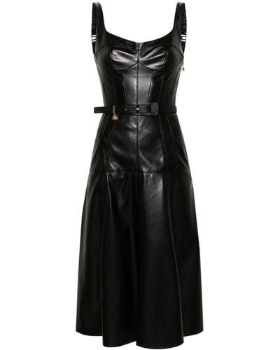 Elisabetta Franchi Panelled A-line Midi Dress - Black