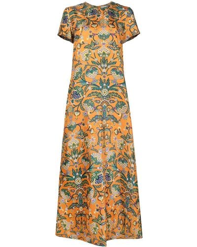 La DoubleJ Kleid mit Blumen-Print - Orange