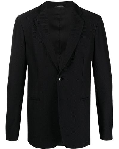 Giorgio Armani Single-breasted Textured Blazer - Black