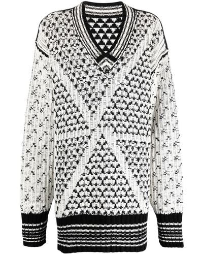 MM6 by Maison Martin Margiela Long Sleeves Sweater - White