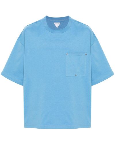 Bottega Veneta Jersey-texture Cotton T-shirt - Blauw
