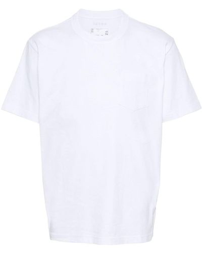 Sacai T-Shirt mit Reißverschluss - Weiß