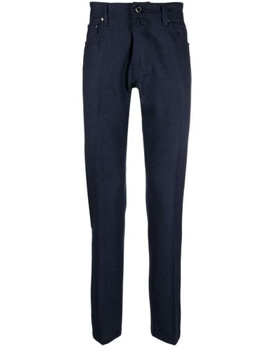 Jacob Cohen Bard Mini-check Tapered Trousers - Blue