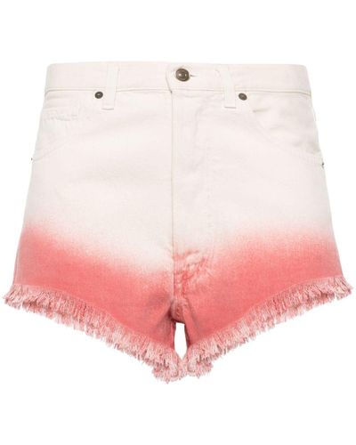 Alanui Bright Hues Denim Shorts - Pink