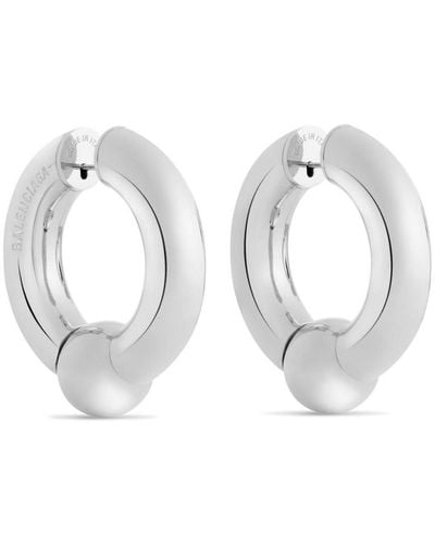 Balenciaga Mega Hoop Earrings - White