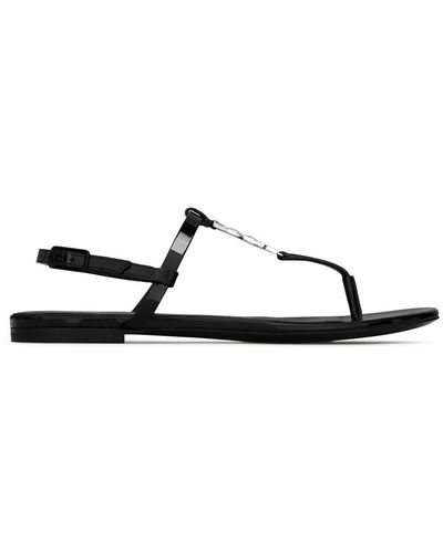 Saint Laurent Cassandra Sandalen Met Open Teen - Zwart