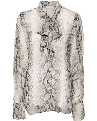 Nina Ricci Scarf-detail silk blouse - Grau