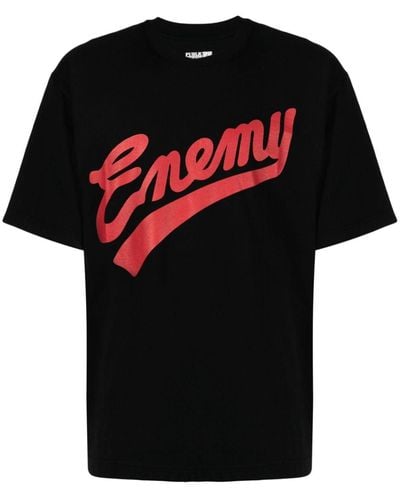 Neighborhood X Public Enemy T-Shirt mit Logo-Print - Schwarz