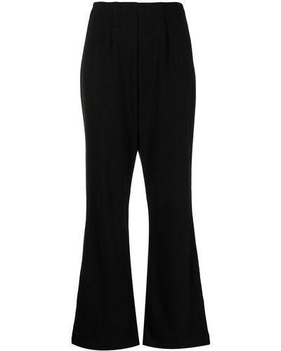 Enfold Elasticated Waistband Flared Pants - Black