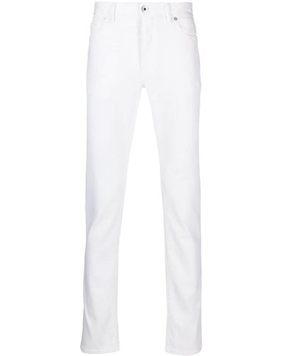 Brioni Tief sitzende Slim-Fit-Jeans - Weiß
