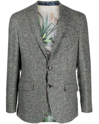 Etro Rome Mélange Single-breasted Blazer - Gray