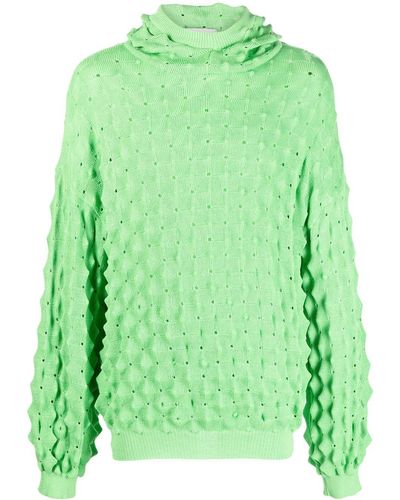 Henrik Vibskov Open-knit Hoodie - Green