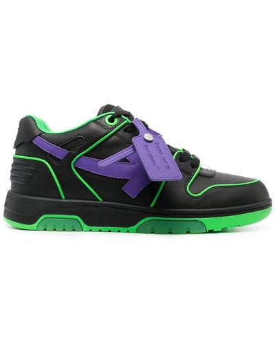 Off-White c/o Virgil Abloh Off-white Out Of Office Outlined Sneakers Green/fluo Purple