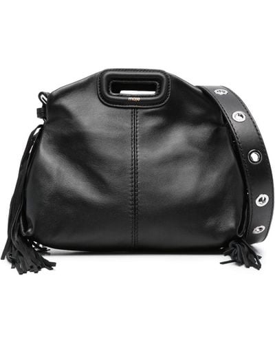 Maje Mini Miss M Leather Shoulder Bag - Black
