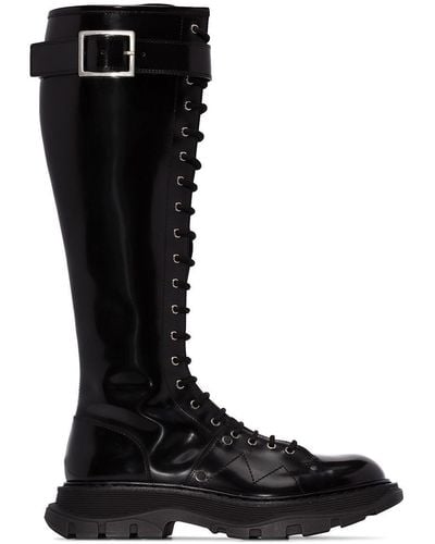 Alexander McQueen Negro plata boot tread. le.s.rub.