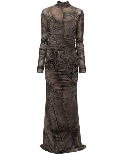 Blumarine Kleid mit grafischem Print - Grau