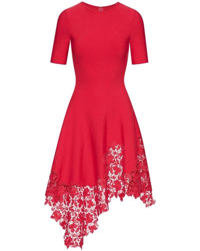 Oscar de la Renta Abito Gardenia in pizzo guipure - Rosso