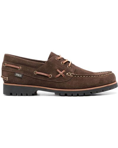 Polo Ralph Lauren Lace-up Suede Boat Shoes - Brown