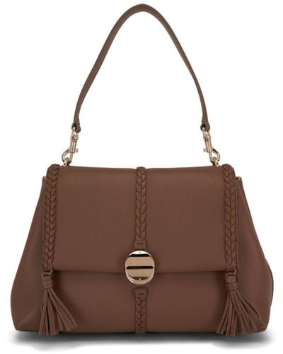 Chloé Penelope Leather Tote Bag - Brown