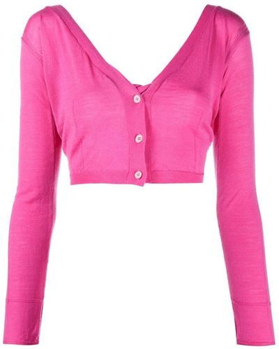 Jacquemus Cropped Button-fastening Cardigan - Pink