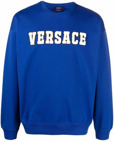 Versace パッチ ロゴ スウェットシャツ - ブルー