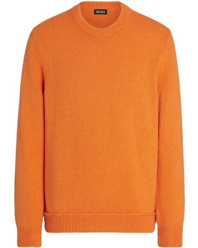Zegna Pullover mit rundem Ausschnitt - Orange