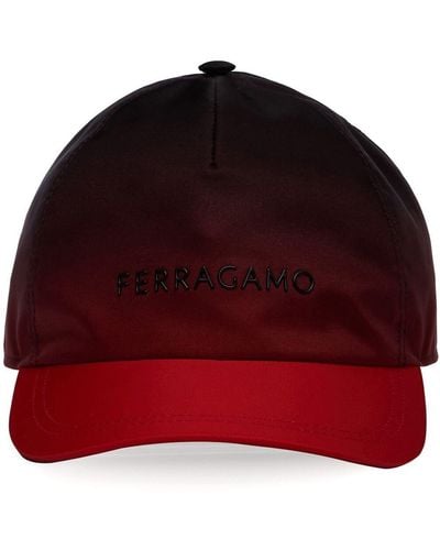 Ferragamo Logo-appliqué Cotton Baseball Cap - Red