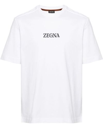 Zegna T-shirt Met Logo-reliëf - Wit