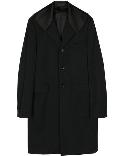 Comme des Garçons Satin-panelled single-breasted coat - Negro