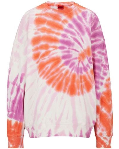 HUGO Sweater Met Tie-dye Print - Roze